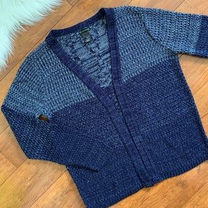 New Directions Petite Blue Color Blocked Cardigan